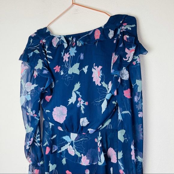 NWT Revolve Cleobella Blue Chiffon Ruffle Top Small - Picture 7 of 7